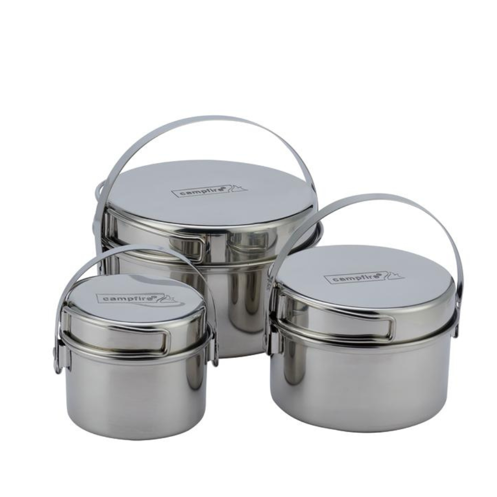 Campfire Nesting Piece Pot Set Stainless Steel