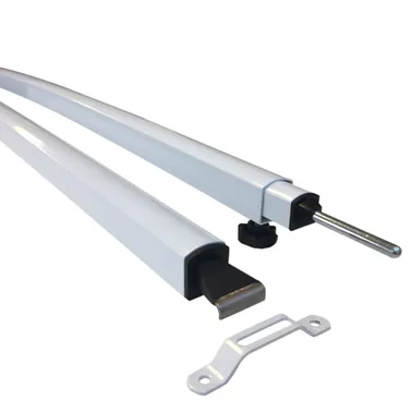 Supex Curved Powdercoated Aluminium Roof Rail - Slight Curve - 243cm - Spigot End