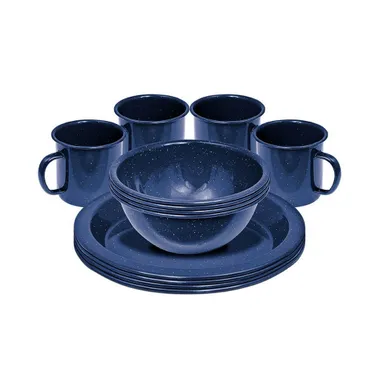 Campfire 12 Piece Enamel Dinner Set - Navy
