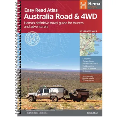 Hema Australia 4WD Road and 4WD Easy Read Atlas - 13th Edition