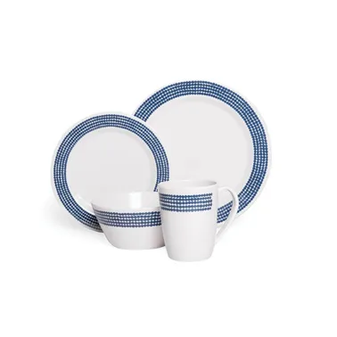 Campfire 16 Piece Melamine Dinner Set - Blue Moon