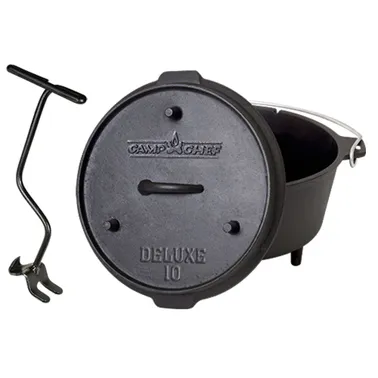 Camp Chef 25cm (10 inch) 6Qt Deluxe Cast Iron Dutch Camp Oven