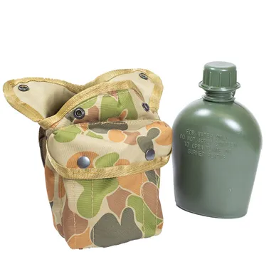 TAS Combo 1L Canteen Water Bottle + Auscam Canteen 12 Pouch