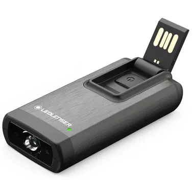 Led Lenser K6R Rechargeable Keyring Torch - with 4GB USB - Grey
