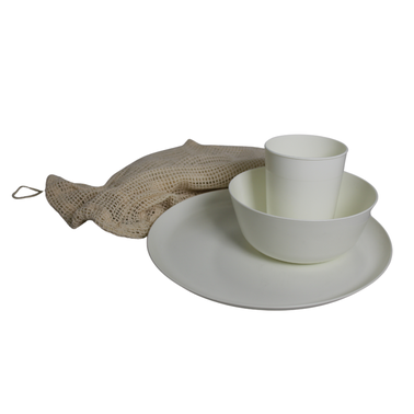 Palm Outdoor 25cm Camping Set For One - White