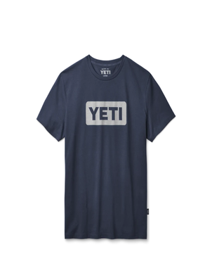 Yeti Premium Logo Badge T Shirt - Navy/White