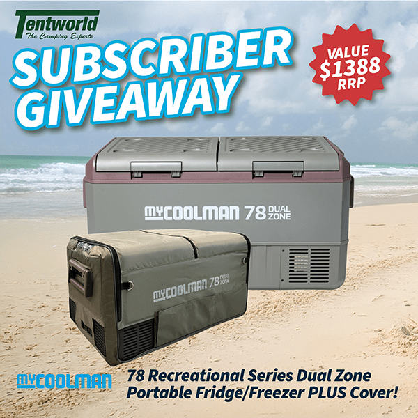 Tentworld 2025 November Subscriber Giveaway - MyCoolman 78 Recreational Series Fridge & Cover Pack