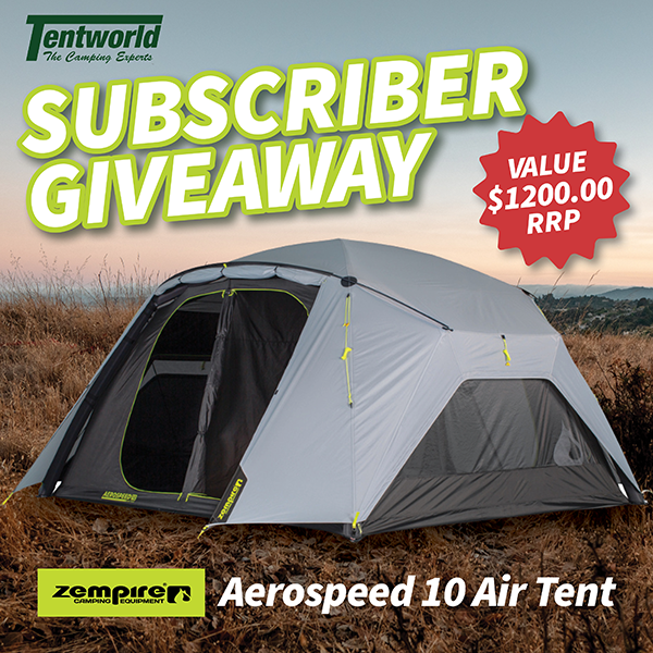 Tentworld 2026 April Subscriber Giveaway - Zempire Aerospeed 10 Air Tent