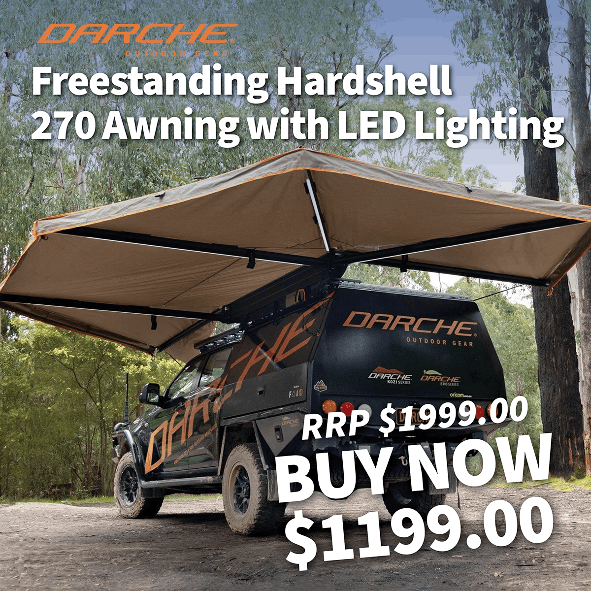 Darche Freestanding Hardshell 270 Awning with LED Lighting