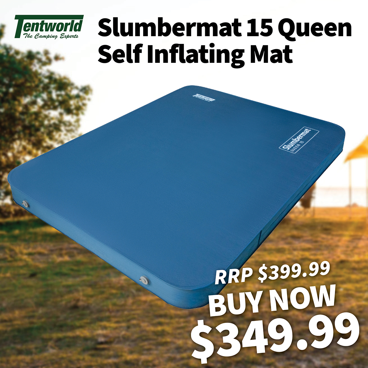 Tentworld Slumbermat 15 Queen Self Inflating Mat - 1500