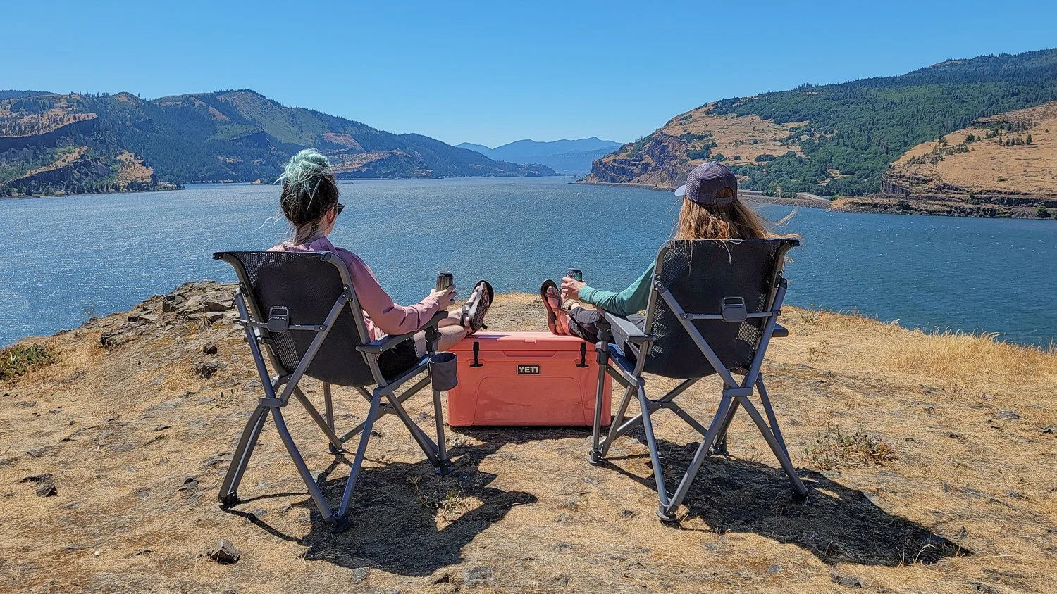 YETI Chairs and Cooler with a view